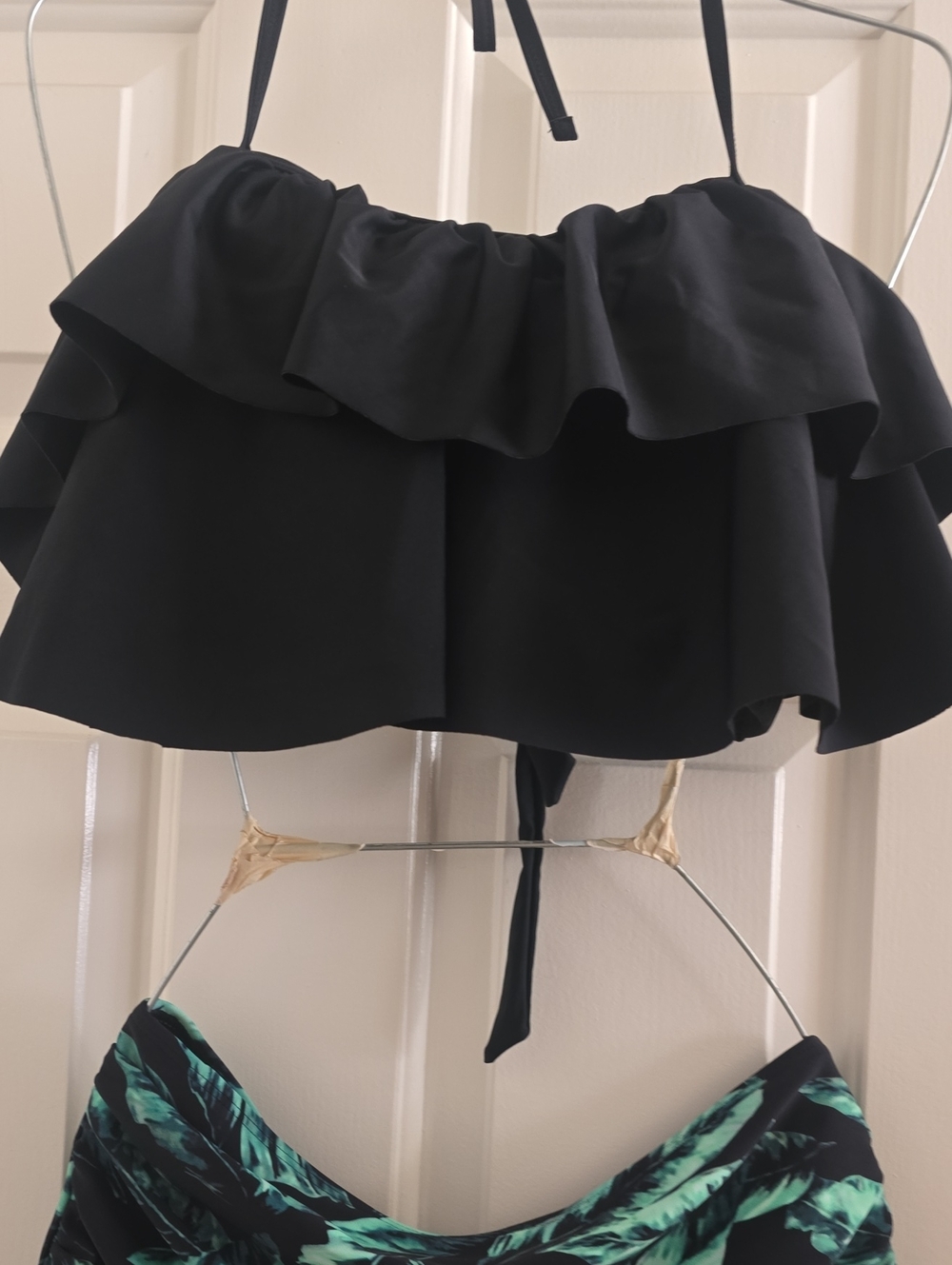 Black Ruffled Halter Swim Set - Picture 3 of 5